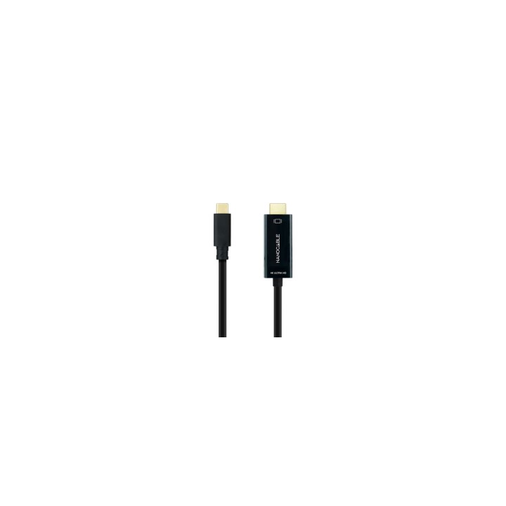 Nanocable Cable Conversor USB-C a HDMI, USB-C/M – HDMI/M, Negro, 5 m