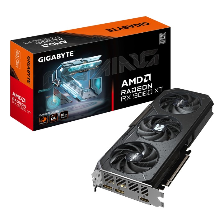 GIGABYTE Radeon RX 9060 XT GAMING OC 16G Tarjeta Gráfica - 16GB GDDR6, 128bit, PCI-E 5.0, 3320 MHz Frecuencia del núcleo, 2 x