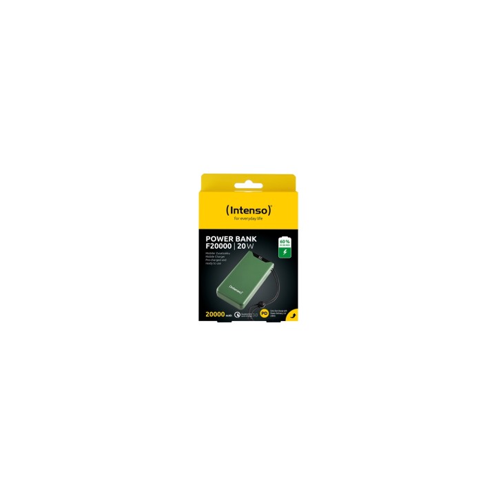 Intenso 7332057 batería externa Polímero de litio 20000 mAh Verde
