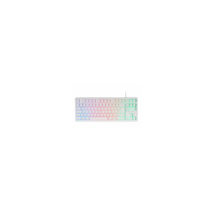Mars Gaming MK023, Teclado Gaming TKL, Tecnología Híbrida H-Mech, Iluminación FRGB Rainbow, Anti-ghosting, Compatibilidad