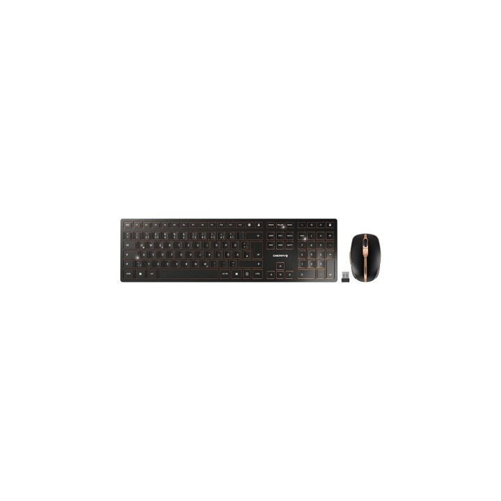 CHERRY DW 9100 SLIM teclado Ratón incluido Universal RF Wireless + Bluetooth QWERTZ Alemán Negro