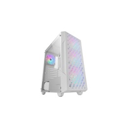 Mars Gaming MC-GEO, Caja Gaming ATX, 4x Ventiladores FRGB Rainbow 12cm, Panel Frontal Mesh Geométrico, Ventana Lateral Cristal