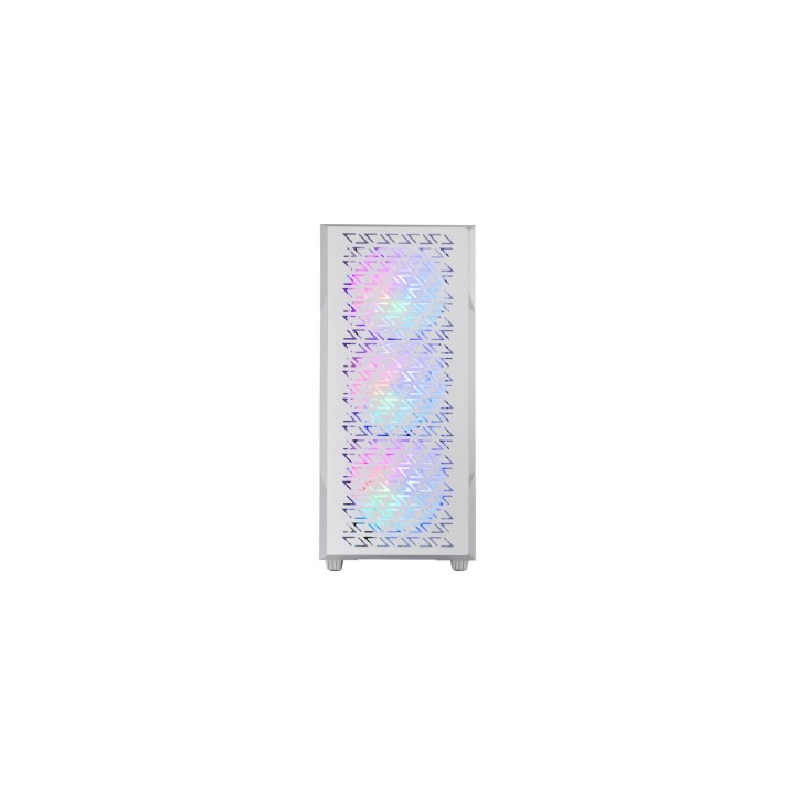 Mars Gaming MC-GEO, Caja Gaming ATX, 4x Ventiladores FRGB Rainbow 12cm, Panel Frontal Mesh Geométrico, Ventana Lateral Cristal