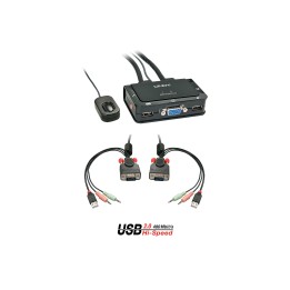 Lindy 42342 interruptor KVM Negro