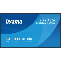 iiyama LH6564UHS-B1AG pantalla de señalización Pantalla plana para señalización digital 165,1 cm (65") Wifi 500 cd / m² 4K