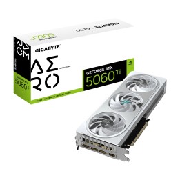 GIGABYTE GeForce RTX 5060 Ti AERO OC 8G Tarjeta Gráfica – 8 GB GDDR7, 128 bits, PCI-E 5.0, 2647 MHz Frecuencia del núcleo, 3 x