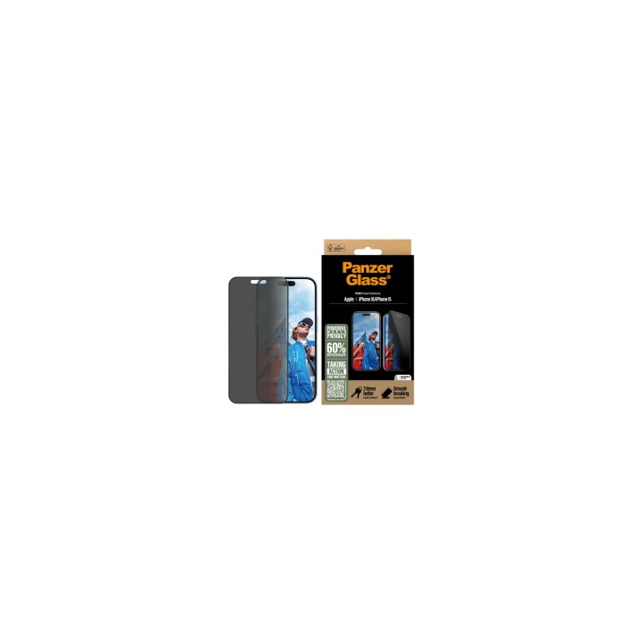 PanzerGlass ® Privacy Screen Protector iPhone 16 | 15 | Ultra-Wide Fit Protector de pantalla Apple 1 pieza(s)