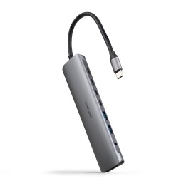 Nanocable Hub USB-C 8 en 1, Conversor USB-C 3.1 a 2xUSB-A 3.0 + 3xUSB-C 3.0 + USB-C PD + HDMI 4K@60Hz + Audio Jack 3.5,