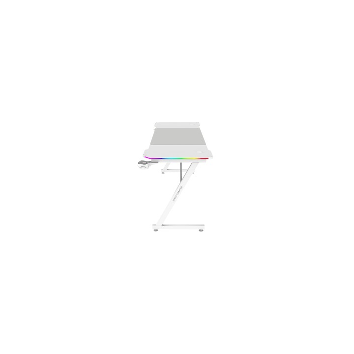 Mars Gaming MGD-X160RGB, Mesa Gaming Ergonómica, Iluminación ARGB con Mando, Fibra de Carbono, Alfombrilla XXL, Soporte
