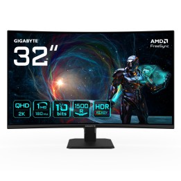 GIGABYTE GS32QCA 31.5" Monitor Curvo para Gaming QHD - 2560 x 1440, 180Hz, 1ms, 250 cd/m², FreeSync, HDR Ready, HDMI 2.0,