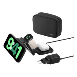 Belkin BoostCharge Pro Auriculares, Smartphone, Reloj inteligente Negro Corriente alterna, USB Cargador inalámbrico Carga
