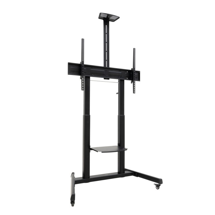 TooQ “AQUILES” Soporte de Suelo con Ruedas con Regulación de Altura para Pantallas 60"-100", Negro
