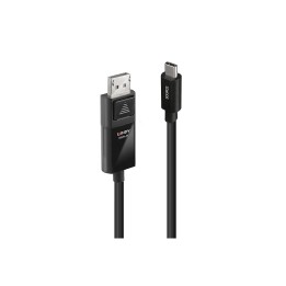 Lindy 43343 adaptador de cable de vídeo 3 m USB Tipo C DisplayPort Negro