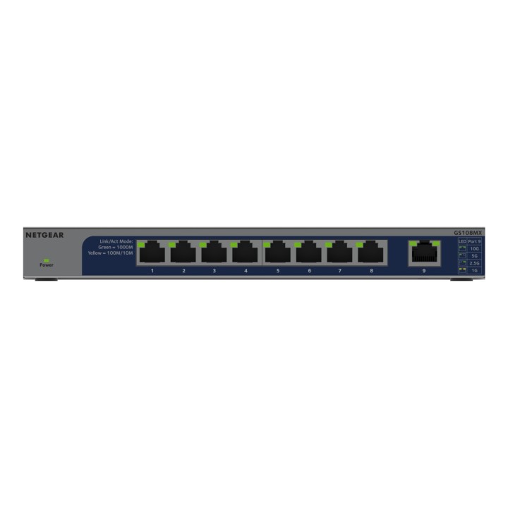 NETGEAR GS108MX-100EUS switch No administrado L2 Gigabit Ethernet (10/100/1000) Montaje en pared/escritorio
