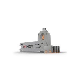 Lindy 40453 bloqueador de puerto Bloqueador de puerto + clave USB tipo A Naranja Acrilonitrilo butadieno estireno (ABS) 5