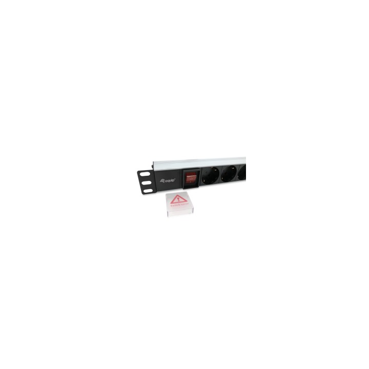 Equip 333293 unidad de distribución de energía (PDU) 8 salidas AC 1U Negro, Plata