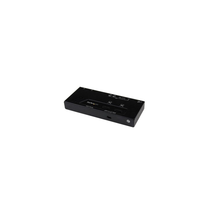 StarTech.com Switch Matricial HDMI de 2x2 con Conmutado Automático y Prioritario - Conmutador Matrix 1080p - negro