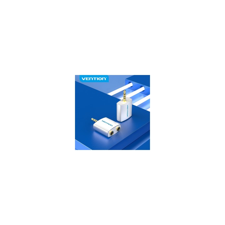 Vention Adaptador Audio BDAW0/ Jack 3.5 Macho - 2x Jack 3.5 Hembra/ Blanco