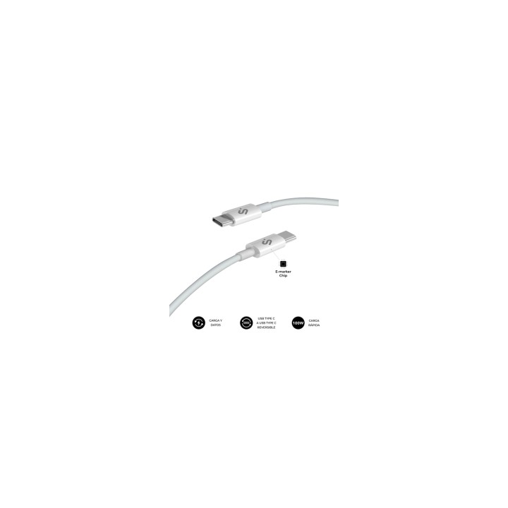 SUBBLIM CABLE PLUS 100W C-C 2m WHITE