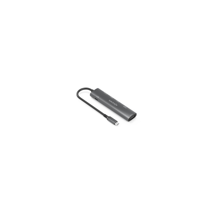 AISENS USB-C Dock 7 en 1, USB-C A, 1x HDMI, 2x USB-A USB2.0, 1x USB-A USB3.0, 1x USB-C PD 100W, 1x SD, 1x MicroSD, Gris, 15cm