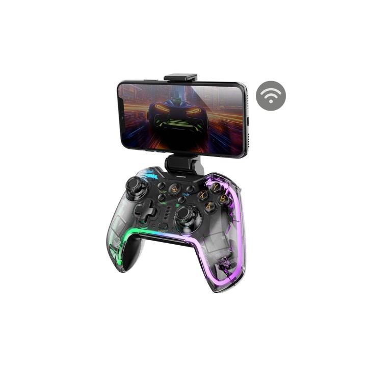 Mars Gaming MGP-BT2 Negro, Transparente Bluetooth/USB Gamepad Analógico/Digital Android, Nintendo Switch, Nintendo Switch 2,