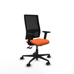Piqueras y Crespo Bormate asincro malla negra bali naranja brazos 2D base nailon  ruedas 65mm nailon
