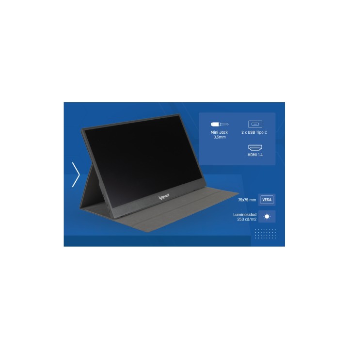 Iggual MPL156 15.6″ 1080p 60Hz IPS portátil altavoces USB-C HDMI VESA