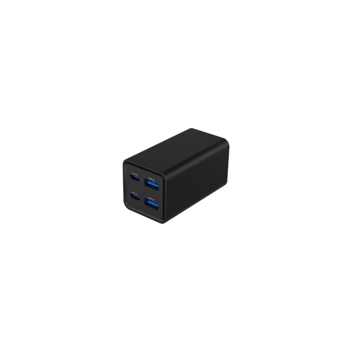 Gembird TA-UC-2A2C-PD65-01-BK cargador de dispositivo móvil Portátil, Smartphone Negro Corriente alterna Carga rápida Interior