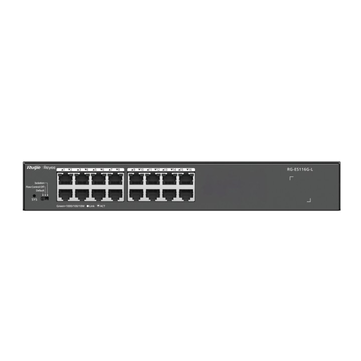 Ruijie Networks RG-ES116G-L switch No administrado L2 Gigabit Ethernet (10/100/1000) Negro