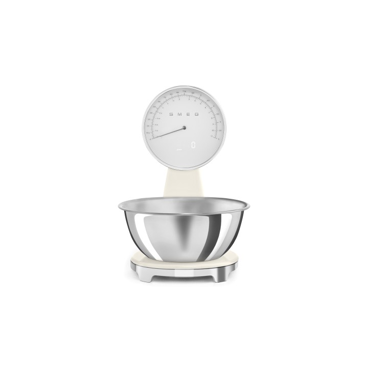 Smeg KSF01CRWW báscula de cocina Cromo, Crema de color Encimera Báscula electrónica de cocina