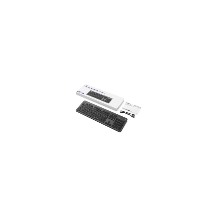 Ewent EW3296 teclado Universal RF inalámbrica + USB QWERTY Español Negro, Gris