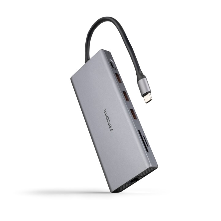 Nanocable Hub USB-C 12 en 1, Conversor USB-C 3.1 a 3xUSB-A 3.2 + USB-C 3.2 + USB-C PD + 2xHDMI 4K@60Hz + DP 4K@60Hz + RJ45