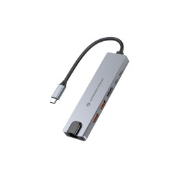 Conceptronic DONN29G base para portátil y replicador de puertos Alámbrico USB 3.2 Gen 2 (3.1 Gen 2) Type-C Gris