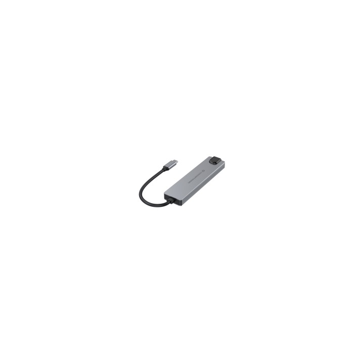 Conceptronic DONN29G base para portátil y replicador de puertos Alámbrico USB 3.2 Gen 2 (3.1 Gen 2) Type-C Gris