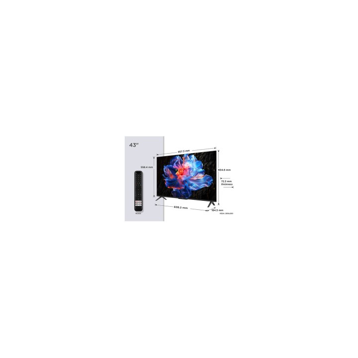 TCL P6K 43P6K Televisor 109,2 cm (43") 4K Ultra HD Smart TV Wifi Metálico