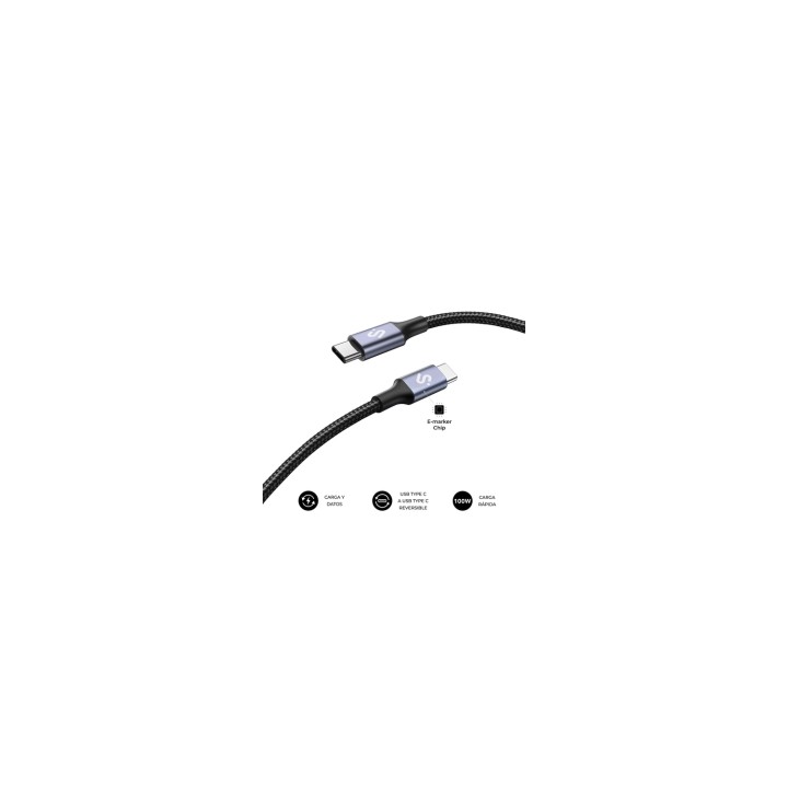 SUBBLIM CABLE PLUS 100W C-C 2m BLACK