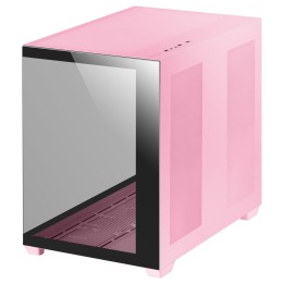 Mars Gaming MCV4 Rosa, Torre Gaming Custom XXL E-ATX, Ventana Cristal Templado Lateral y Frontal Sin Marco, Estructura Modular