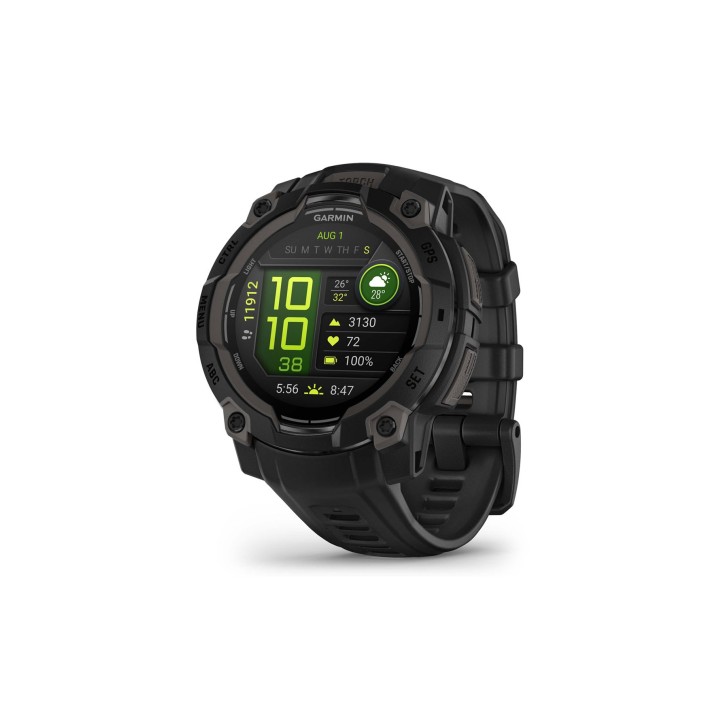 Garmin Instinct 3 AMOLED 3,05 cm (1.2") 45 mm Digital 390 x 390 Pixeles Pantalla táctil Negro GPS (satélite)