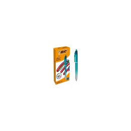 BIC Colors Smooth Negro, Azul, Verde, Rojo Bolígrafo de punta retráctil con mecanismo de giro Medio 12 pieza(s)