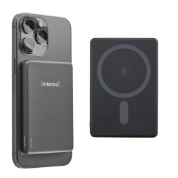 Intenso Batería Externa Magnética MW5000 5000 mAh – Compatible con MagSafe, Carga Inalámbrica 15W, USB-C PD 20W, Delgada y