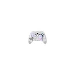 Krom NXKROMKRYSTAL mando y volante Transparente, Blanco Bluetooth/USB Palanca de mando Digital Android, Nintendo Switch,