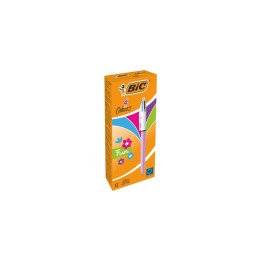 BIC 503815 bolígrafo Verde, Rosa, Púrpura, Turquesa Bolígrafo de punta retráctil con pulsador 12 pieza(s)
