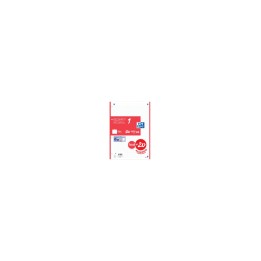Oxford Recambio 100H + 20H Gratis 4 Taladros A4 90Gr 5X5 1 Banda Rojo