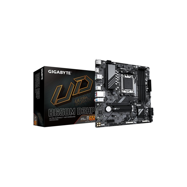GIGABYTE B650M D3HP Placa base - AMD Ryzen serie 9000, VRM de 5+2+2 fases, hasta 7600 MHz DDR5 (OC), 2xPCIe 4.0 M.2, LAN 2,5
