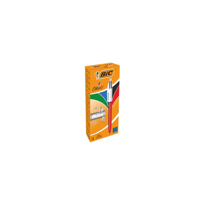 BIC 982877 bolígrafo Negro, Azul, Verde, Rojo Bolígrafo de punta retráctil con pulsador Medio 12 pieza(s)