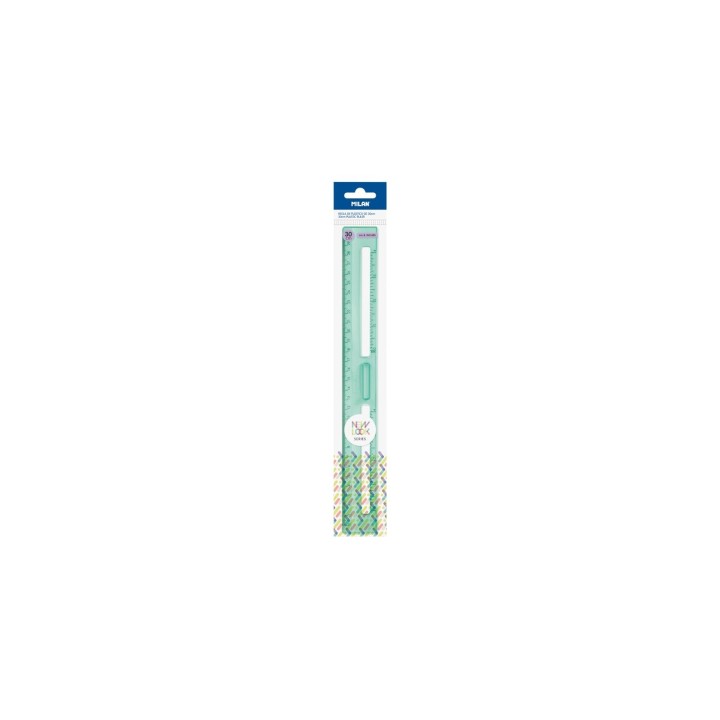 Milan Regla 30 cm transparente serie New Look, verde