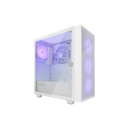CoolBox GAMING CAJA ATX GA300 GRIDLINE ARGB WHITE USB-C 3.2 GEN1 SIN FTE + 5 VENTILADORES