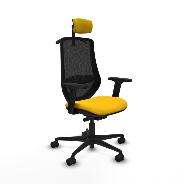 Piqueras y Crespo Mardos traslack bali amarillo brazos 2D base nailon ruedas 65mm nailon cabecero 2D perchero