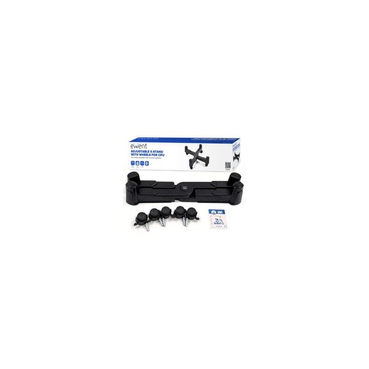 Ewent Soporte Ajustable en X con Ruedas para CPU