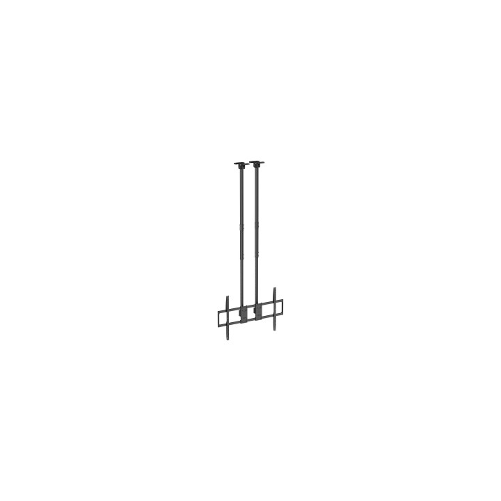 AISENS Soporte de Techo PRO Inclinable, Extensible y Nivelable para Monitor/TV 120kg de 60-120, Negro